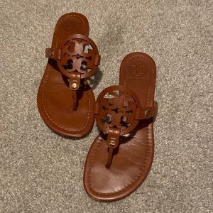 Tory Burch Miller sandals. Size 7. Nude color. Worn but good condition.